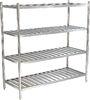 Silver Stainless Steel Catering Equipment 1200x500x1550mm , 4 Tier Storage Shelf