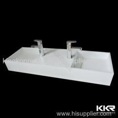 Modern hotel bathroom furniture white matt acrylic stone sink