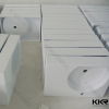 Non Porous Pure White Artificial Stone Round Bathroom Sink