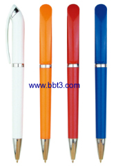 Promotional plastic twist ballpoint pen with middle ring