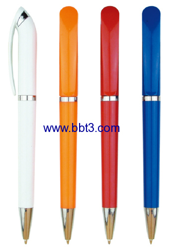 Promotional plastic twist ballpoint pen with middle ring