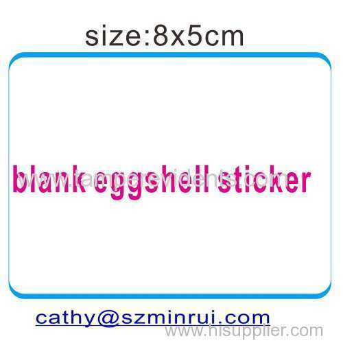 Blank brittle eggshell sticker custom shap &color&size