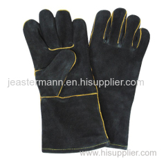 Red Welding Gloves Split Leather Inside Lining