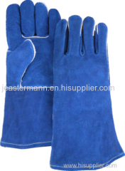 Red Welding Gloves Split Leather Inside Lining