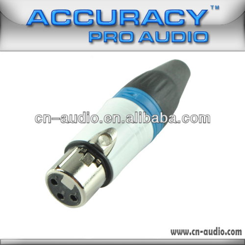 Professional 3pin XLR female Audio Connector With Blue Ring XLR193BL