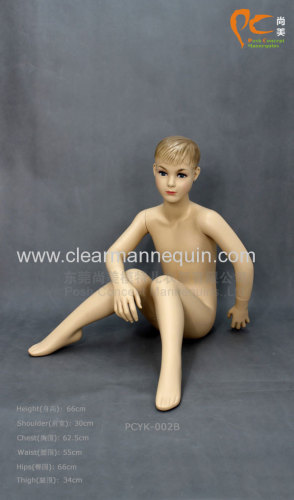 Sitting child mannequin display cases