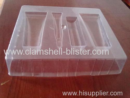 Plastic packaging tray for cosmetic