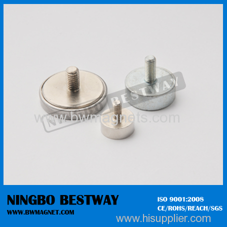Shallow Pot Magnet N45 W/Ni coating