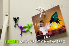 New novelty mini flexible PVC material q-man magnets magnetic toy