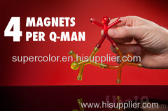 New novelty mini flexible PVC material q-man magnets magnetic toy