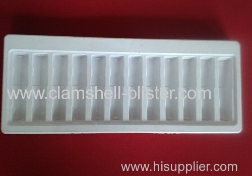 Plastic packaging tray for medicine vial