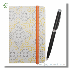 Trendy floral moleskine style ruled journal