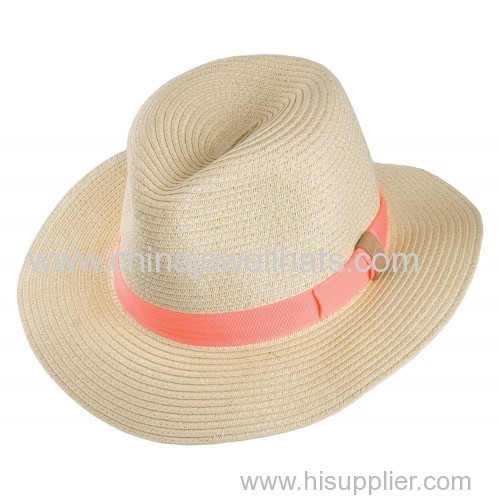 Customized Toyo Straw Fedora Hat Straw Hat Natural