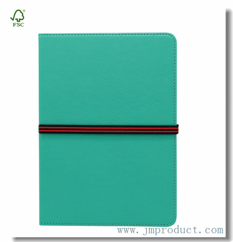 hardback leatherette ruled diary notebook with elastic band