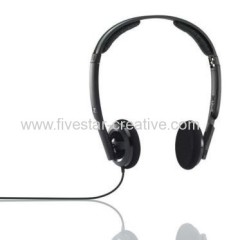 Sennheiser PX200 II Closed Ear Mini Folding On-Ear Stereo Headphones with Volume Control Black