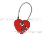 Heart Shape Combination Lock With Cable