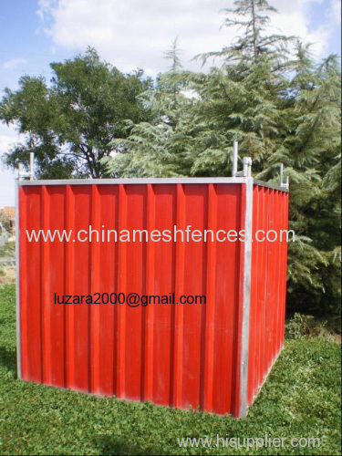 Red colour privacy steel hoarding panel