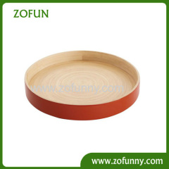 Round small bamboo fruit tray wholesale