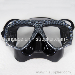 M23 snorkelling mask,carbon fiber transfer printing PC frame,black silicone diving