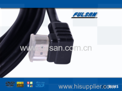 Wholesale male to male gold plated 90 degree hdmi 1.4 cable