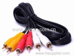 factory price AV male 3 RCA to 3RCA cable with 24K Gold Plated