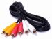 factory price AV male 3 RCA to 3RCA cable with 24K Gold Plated