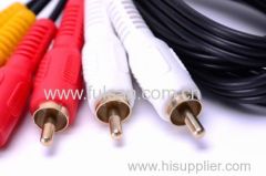 3RCA audio video RGB cable 1.8M 6FT