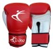 White Desinged Leather Boxing Gloves Velcro Cuff