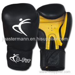 White Desinged Leather Boxing Gloves Velcro Cuff