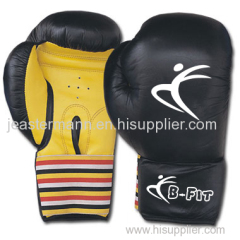 White Desinged Leather Boxing Gloves Velcro Cuff