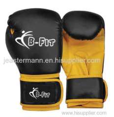 White Desinged Leather Boxing Gloves Velcro Cuff
