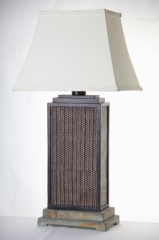 Masonry style resin table lamp