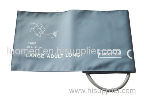 Reusable NIBP Cuff Large Adult Long Single tube with bladder