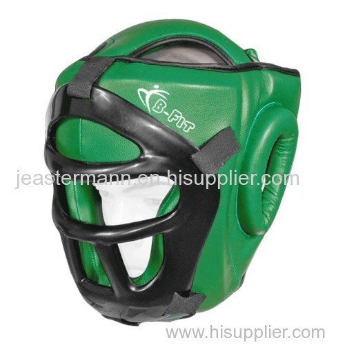 Leather Head Guard With Helmet