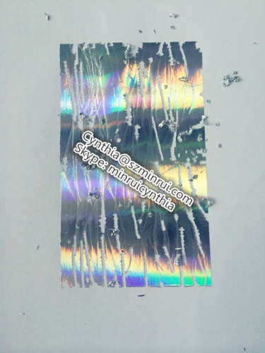 NEWEST Custom Holographic Laser Ulatra Destructible Label Paper