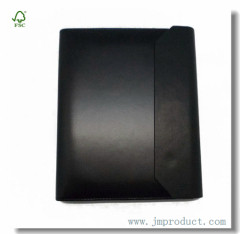 magnetic business leather notebook/journal with folder