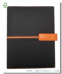 magnetic leatherette diary notebook with folder