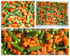 4-way IQF/Frozen mixed vegetables (carrot dices,green peas,green beans and sweet corn kernels)