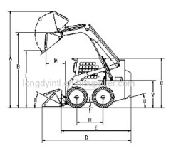 JC45 Longdy Brand Wheell Skid Steer Loader