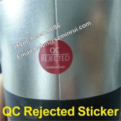 Removable Adhesive no Residue 15mm Diameter Round QC Sticker Label,Red QC Passed and Green QC Rejected Sticker Custom