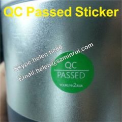 Removable Adhesive no Residue 15mm Diameter Round QC Sticker Label,Red QC Passed and Green QC Rejected Sticker Custom