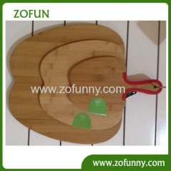 3 pcs apple bamboo cutting board