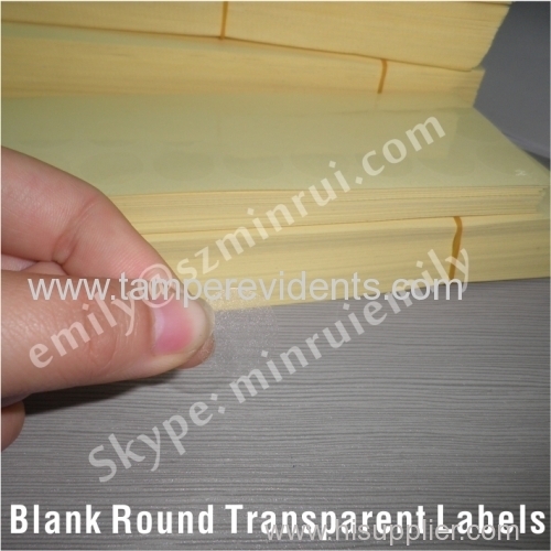 Blank Round Transparent Labels