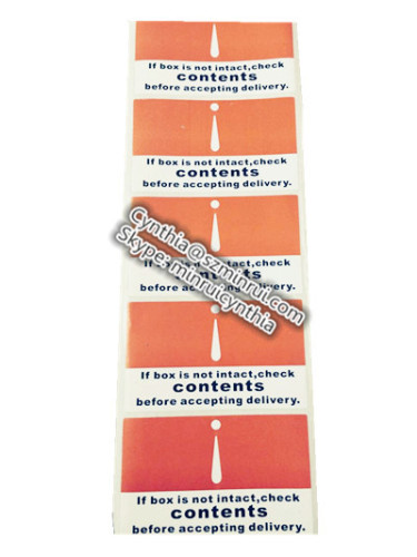 Waterproof PET Warranty Security Void Labels