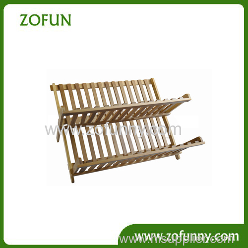 2014 high quality hot selling bamboo folding dish rack with cover