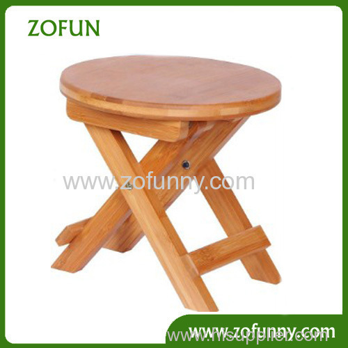 Folding round bamboo chair