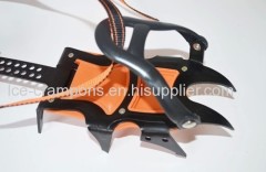 Twelve tooth technology-based full- strapped climbing crampons