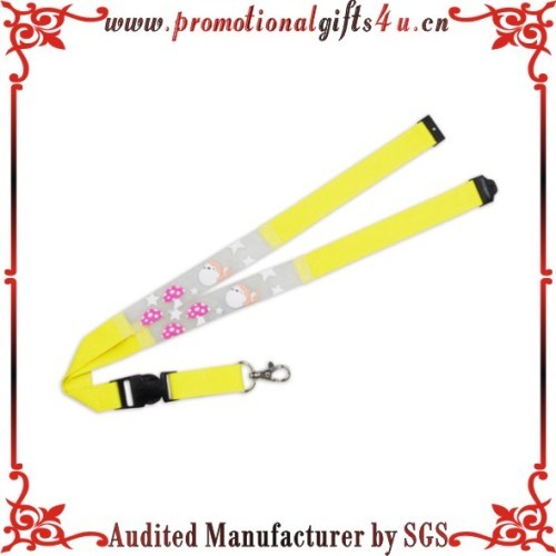 Offset Printing Lanyard with Plastic Buckle and Metal Hook