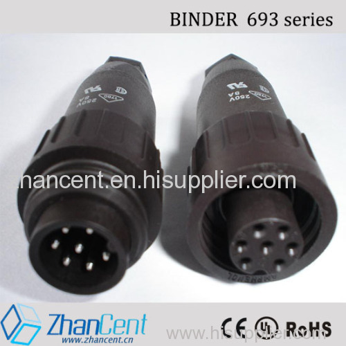 binder 693 series waterproof connector and plastic plug with CE UL ROHS