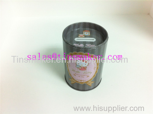 round tin box for pen container and coin box